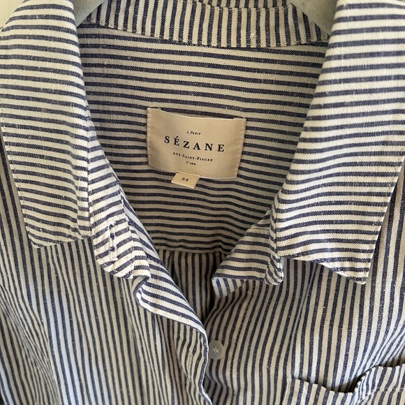 Sezane striped cotton button down - Picture 2 of 5